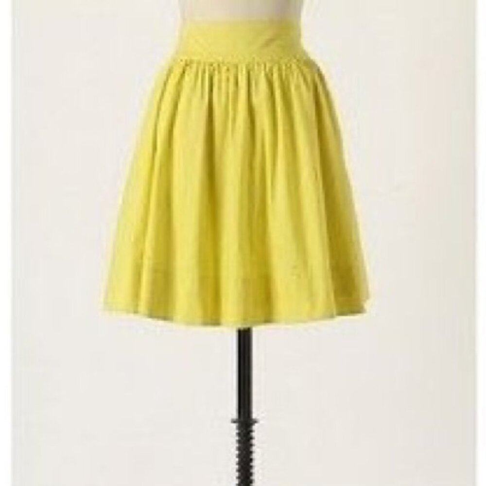 Anthropologie | Edme & Esyllte Yellow Circle the Globe Skirt - Sz 4